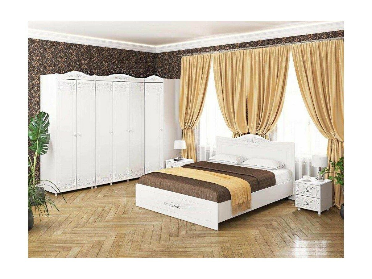 Спальня Италия-4 белое дерево (Белый)