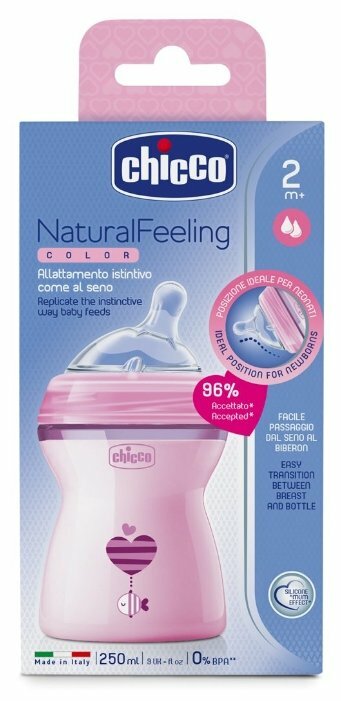 CHICCO Бутылочка Chicco Natural Feeling 2мес, розовая