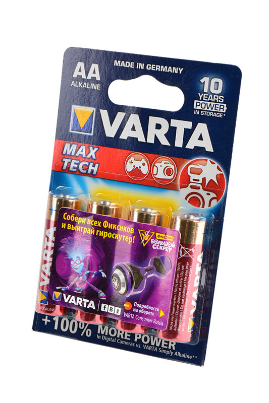 VARTA Батарейка VARTA MAX TECH LR6 BL4, 4шт (4706)