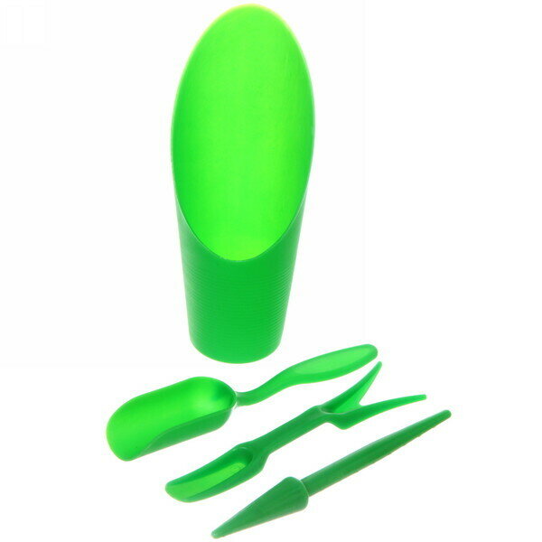Набор садовых инструментов «Алоэ» для пересадки саженцев,суккулентов 4 предмета, цвет зеленый - фотография № 4