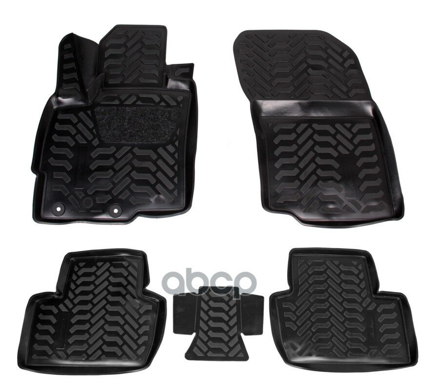 фото Ковры (3D С Подпят.) Для Mitsubishi Outlander (06-) 5 Шт., Выс.борт, Полимер., Черн. AIRLINE арт. ACMPS87