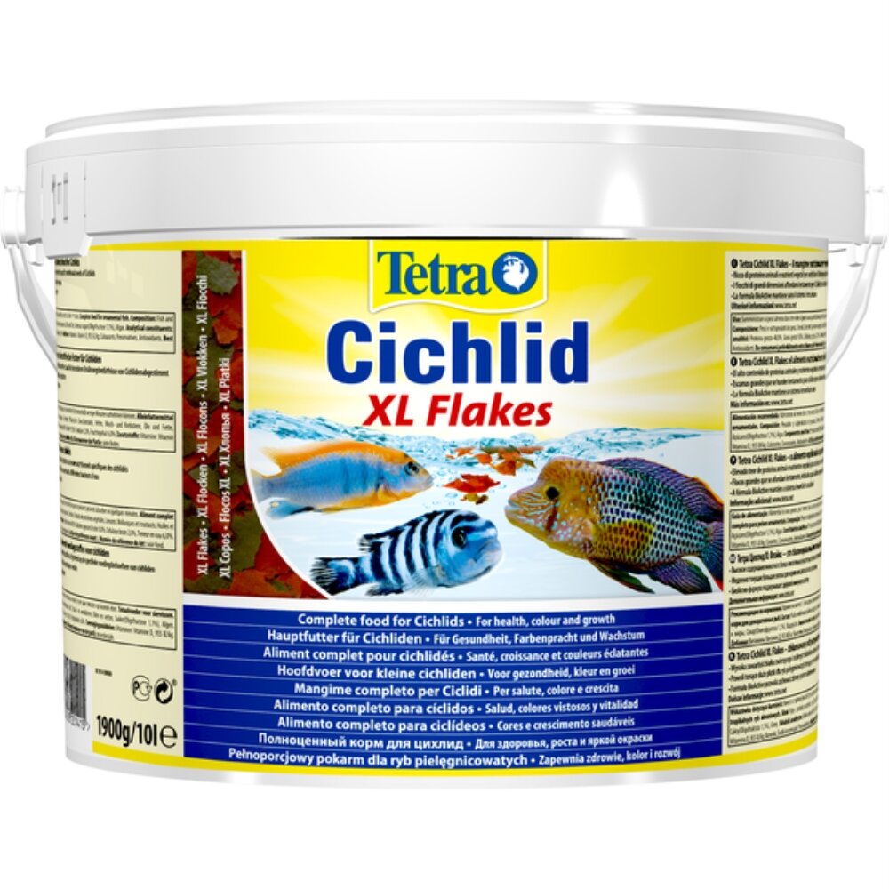 Корм для рыб крупных TetraCichlid XL Flakes 10л (1,9кг) крупные хлопья - 1 шт