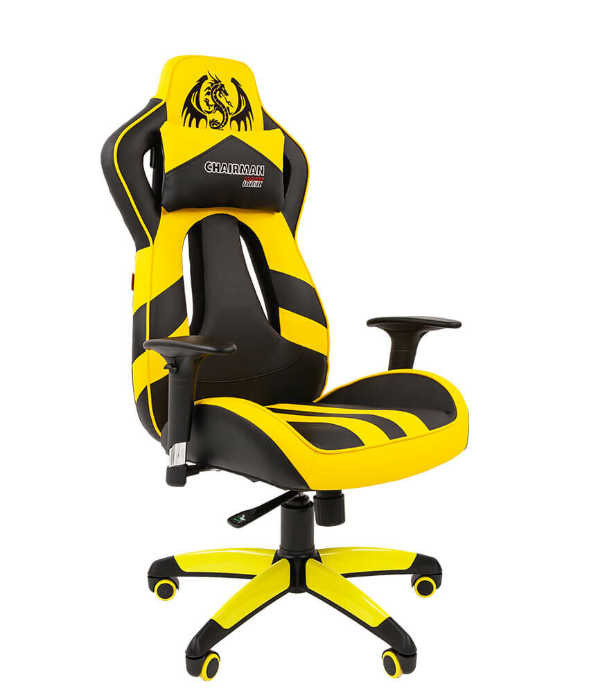 Игровое компьютерное кресло Chairman Game 25 Черный/Желтый