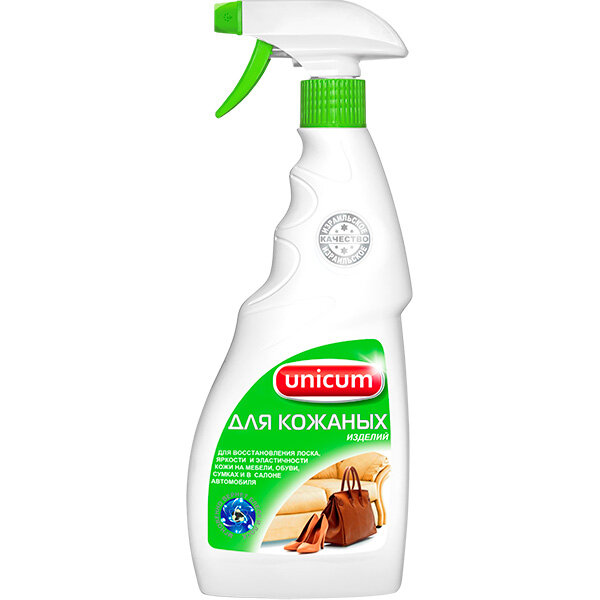 фото Набор из 3 штук Спрей для чистки и ухода за изделиями из кожи UNICUM 500мл