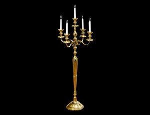 Фото Подсвечник канделябр виктория на 5 свечей, металлический, золотой, 120х46 см, Boltze 1010539-boltze