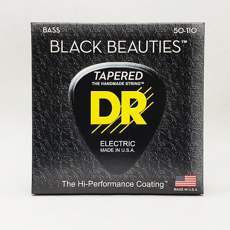 DR BKBT-50 BLACK BEAUTIES струны для 4-струнной бас-гитары заужение у бриджа чёрное покрытие