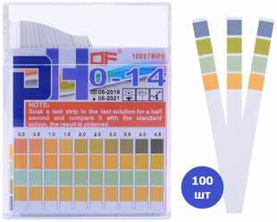 Amtast DFP-014 Высокоточные тест полоски для определения pH (0-14, шаг 0,5pH) 100 шт DFP014