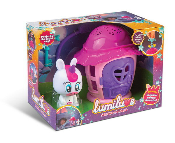 Ночник Lumiluvs Единорог Luna с домиком-проектором звездного неба Abtoys LB015