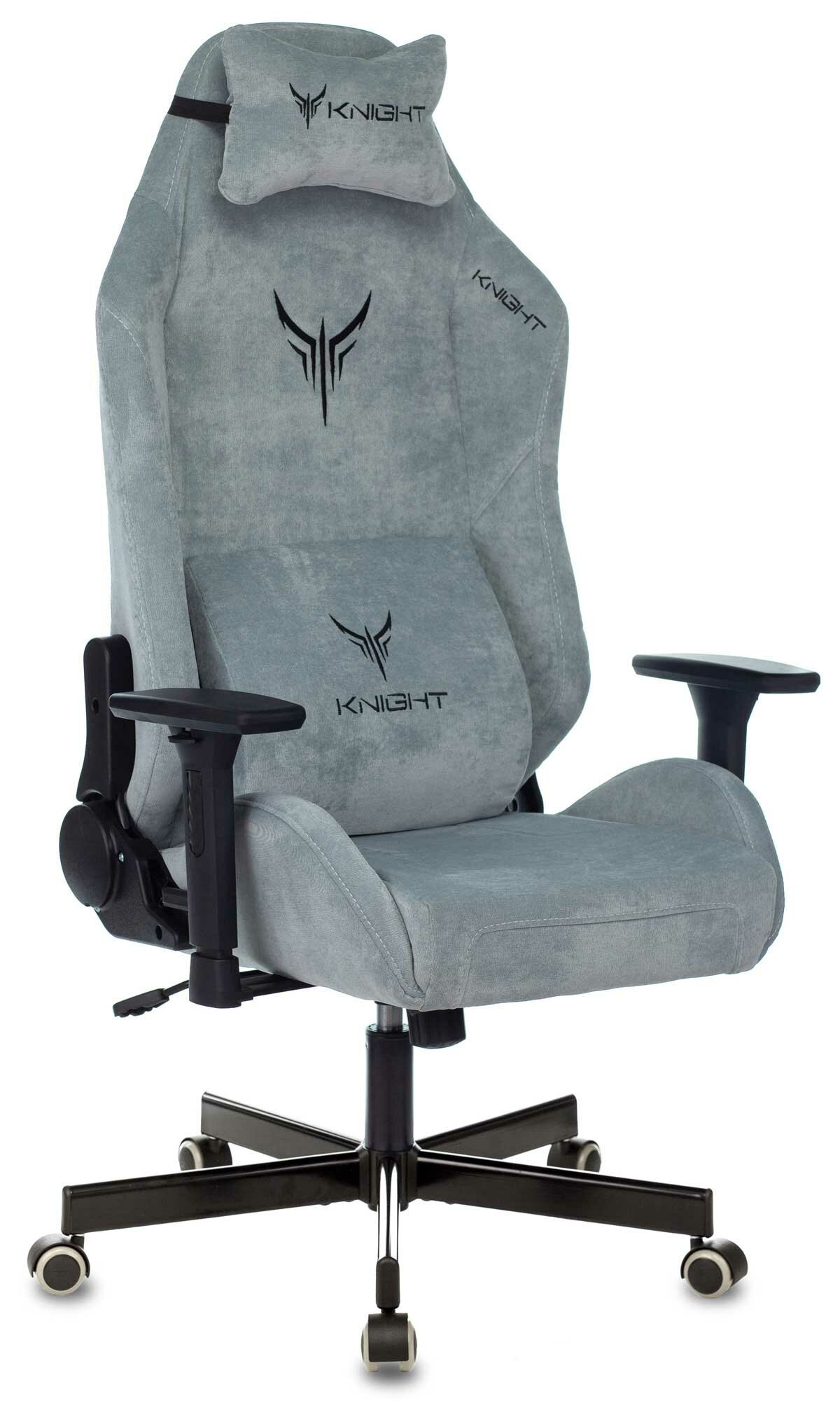 Кресло игровое Knight N1 Fabric серо-голубой
