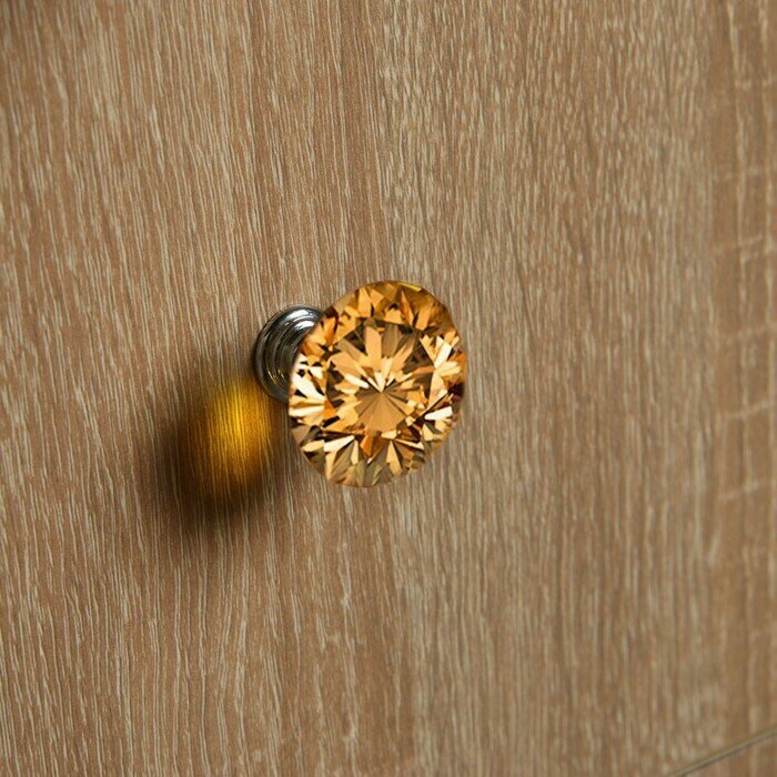 Ручка кнопка CAPPIO, цвет золото "Алмаз", стеклянная, d-30 мм - фотография № 4