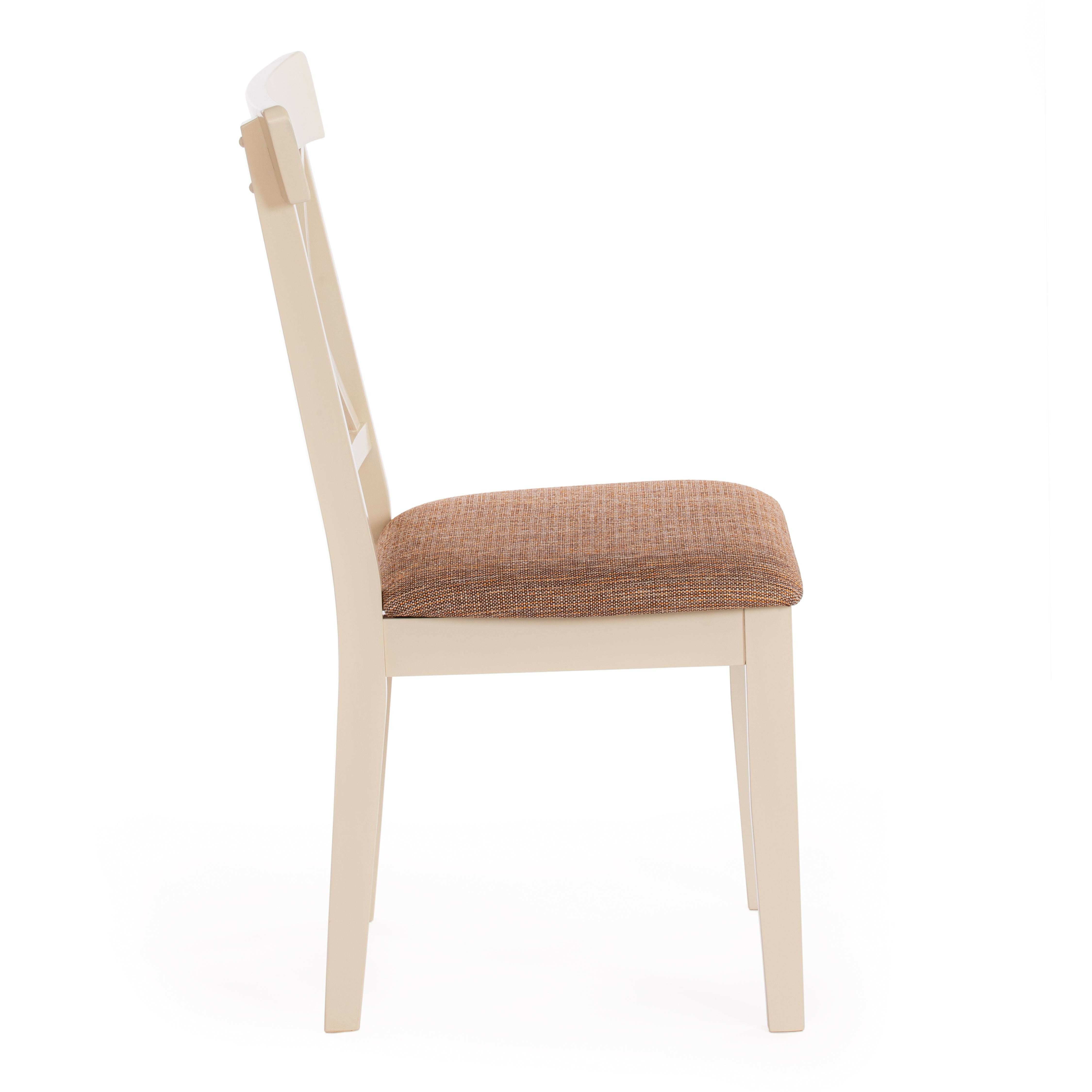 Стул TetChair Гольфи Джуниор/ Golfi Juniorдерево гевея, 45*51*94, ivory white, ткань кор.-зол.(1505-9)