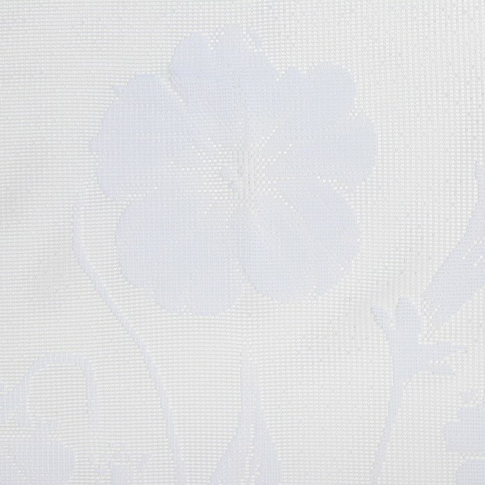 Тюль на кухню без шторной ленты, 70 х 145 см, цвет белый, 100% полиэстер - фотография № 2