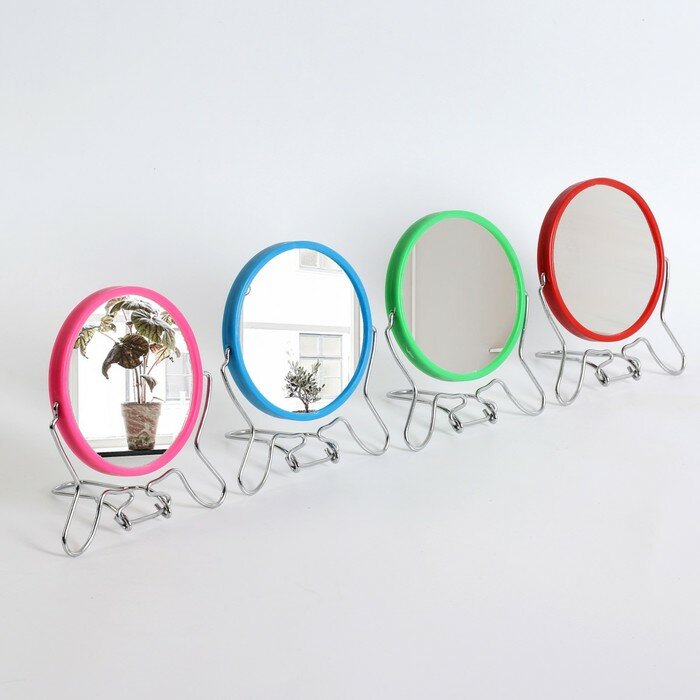 фото Зеркало складное-подвесное, двустороннее, с увеличением, d зеркальной поверхности 9 см, цвет микс