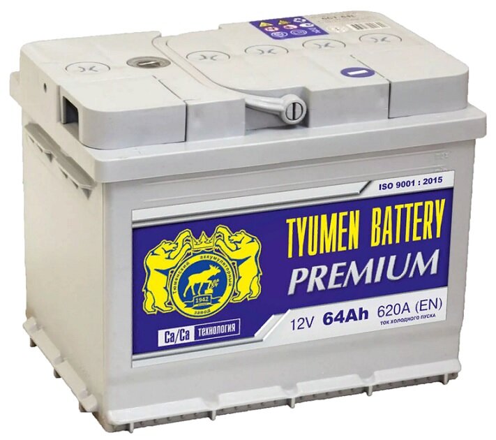 Автомобильный аккумулятор TYUMEN BATTERY PREMIUM 6СТ-64L 620А п.п. 242х175х190