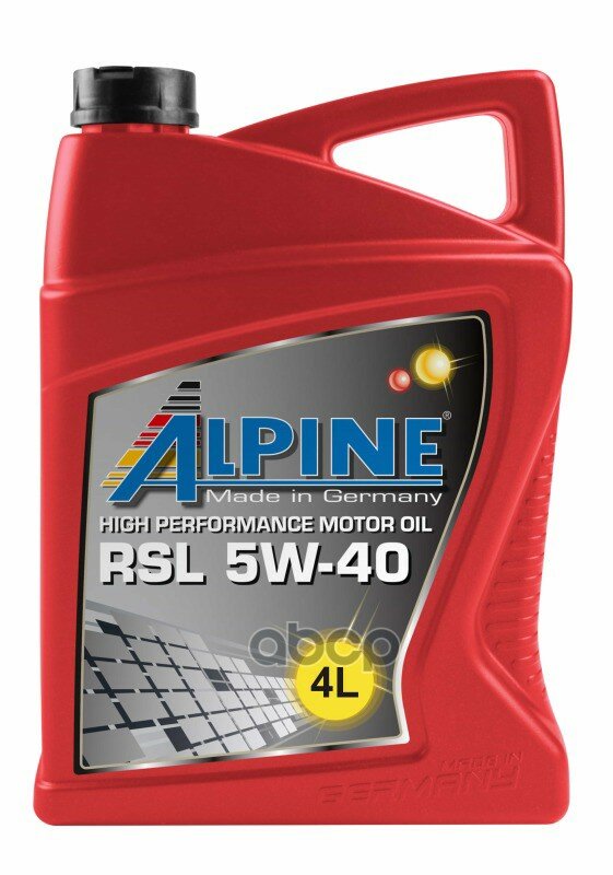 ALPINE 0100148 Alpine, Alpine Rsl 5w-40 4l Api Sn/Cf, Acea A3/B4, Jaso Ma2, Mb-Freigabe 229.3, Porsche A40 Alpine 0100148