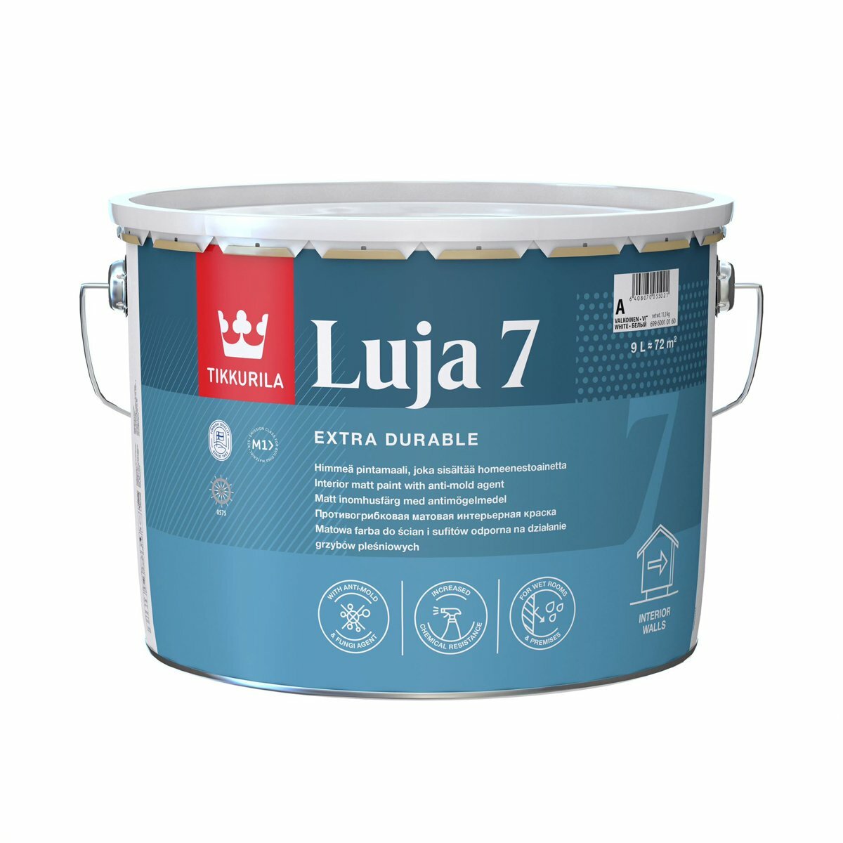 Краска акрилатная Luja 7 (Луя 7) TIKKURILA 9л бесцветный (база С)