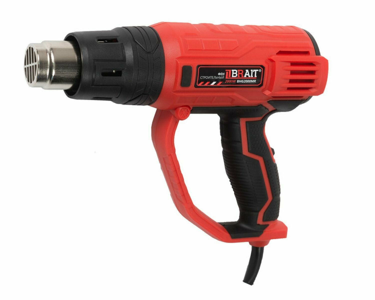 фото Фен строительный BRAIT BHG2000МR (2000Вт, макс.темп. 600С, 3 насадок, 2 скорости, регул, )