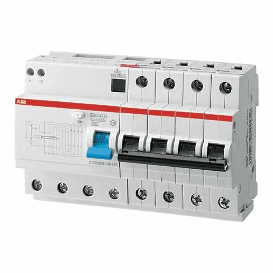 ABB DS204 AC-C20/0,03 Диффер. автомат 4-х полюсный 20А 30 mA 6кА тип АС 2CSR254001R1204