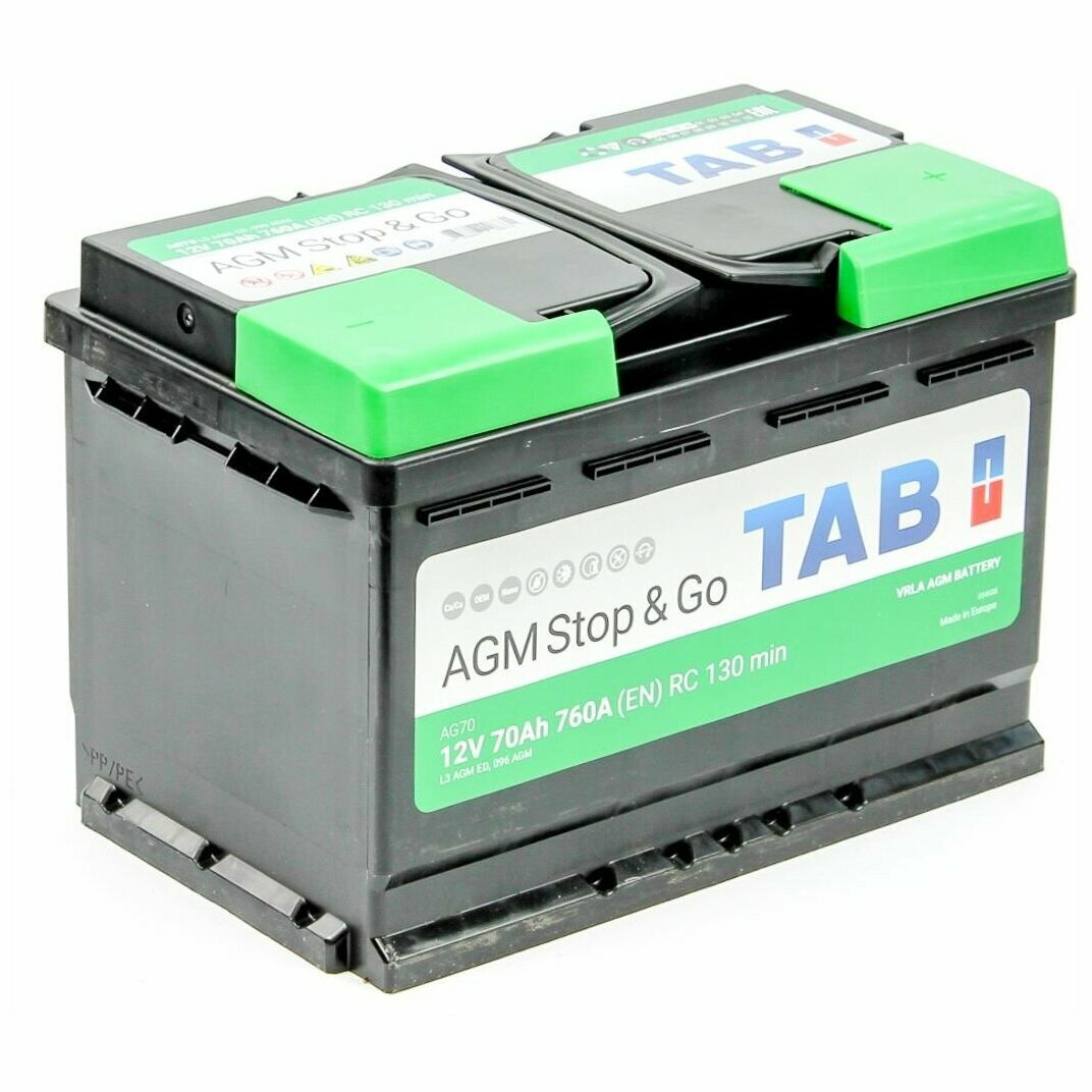 Аккумулятор Tab AGM Stop-n-Go 70 А.ч 760A (278x175x190) 213070