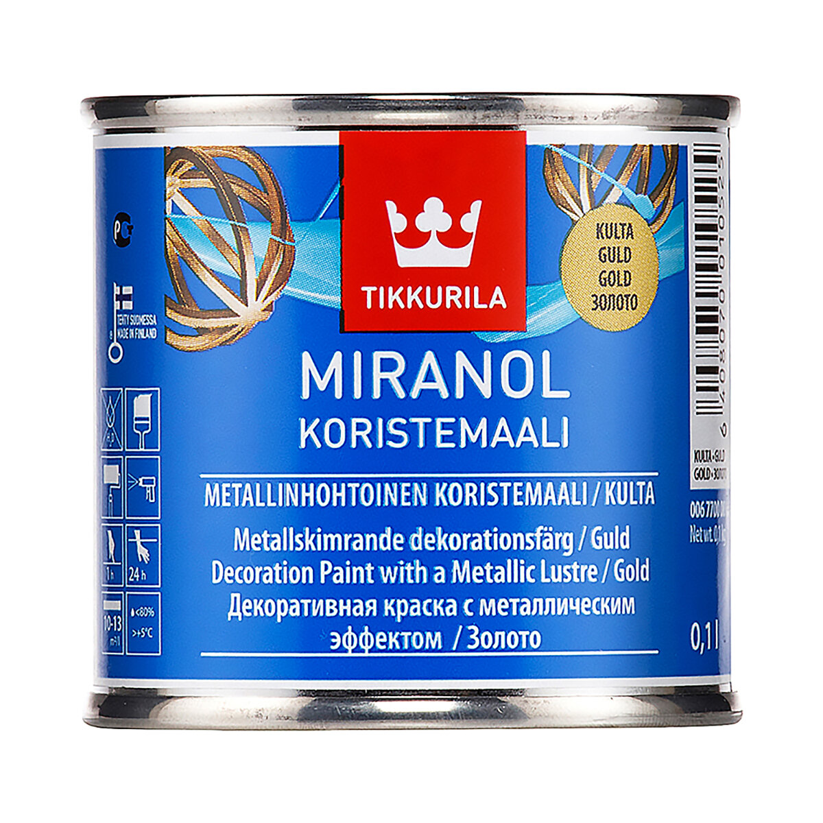 Краска акриловая Tikkurila Miranol Koristemaali влагостойкая моющаяся полуглянцевая