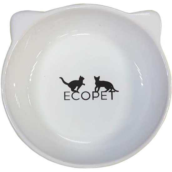 Миска керамическая Ecopet круглая белая 200 мл