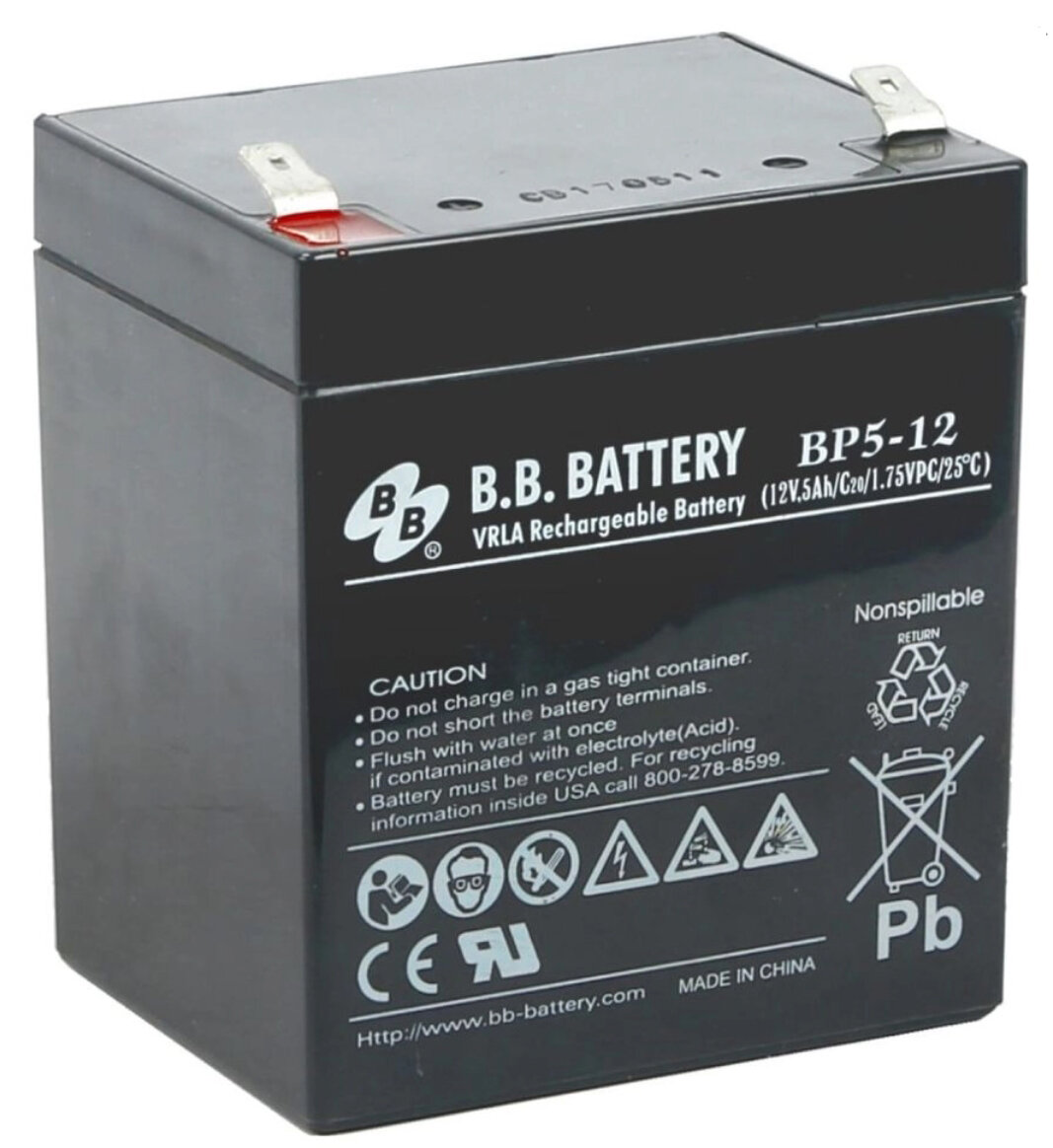 Аккумулятор В.В.Battery BP 5-12 (12V; 5 Ah)