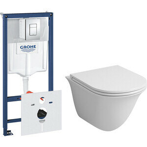 Комплект унитаза Grossman GR-4412 Grohe Rapid SL микролифт белый клавиша хром