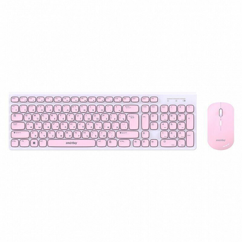 Комплект клавиатура и мышь мультимедийный бело-розовый smartbuy 250288ag-wp