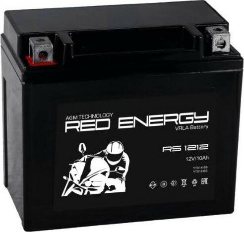 Аккумулятор Red Energy RS-1212 для мототехники (12В 10Ач / 12V 10Ah / стартерный ток 190А) YTX14-BS YTX12-BS