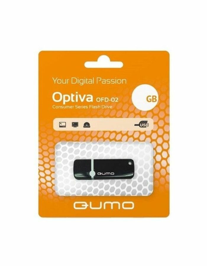 Флешка Qumo Optiva 16Гб 02 Black (QM16GUD-OP2-black)