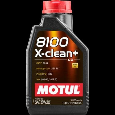 MOTUL 106376 MOTUL 5W30 8100 X-clean + (1L)_масло мотор.! синт.\ACEA C3, VW 507.00/504.00, Porsche C30, MB 229.51