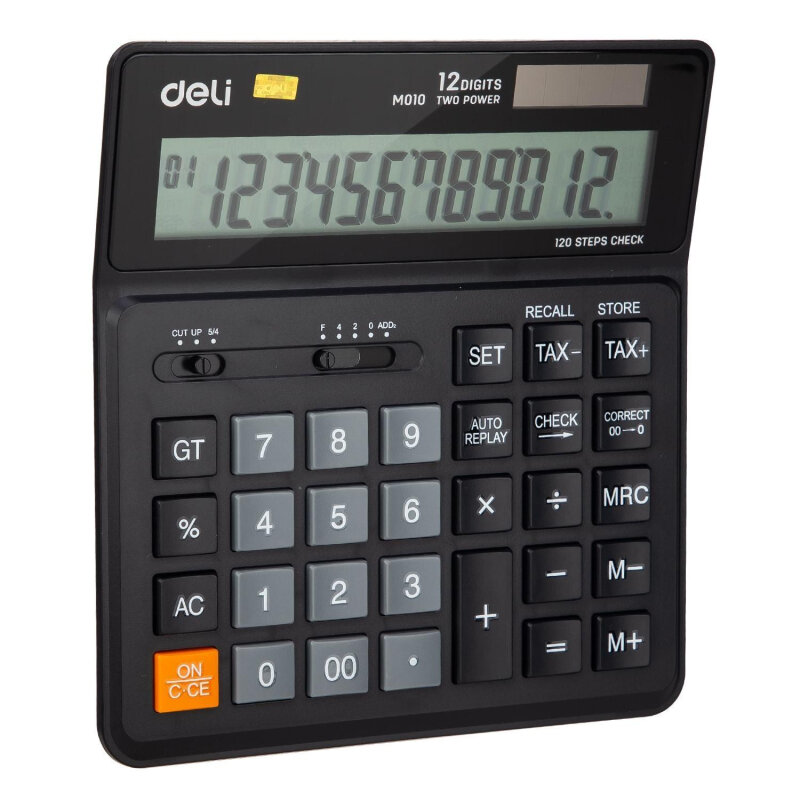 Калькулятор DELI , 12-разрядный, черный - фото №2