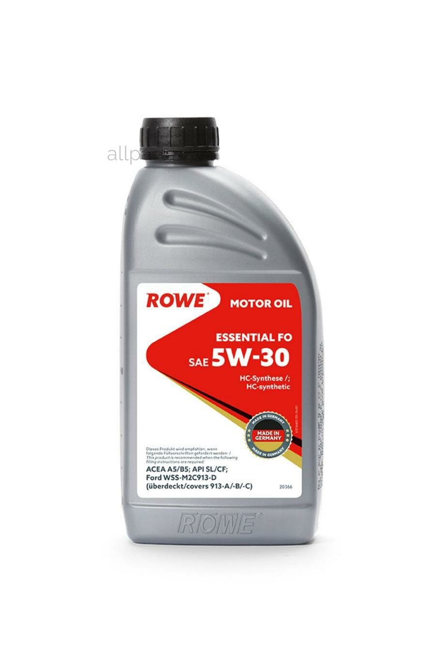 ROWE 20366-177-2A Масло моторное 5W30 ROWE 1л НС-синтетика ESSENTIAL FO A5/B5 SL/CF