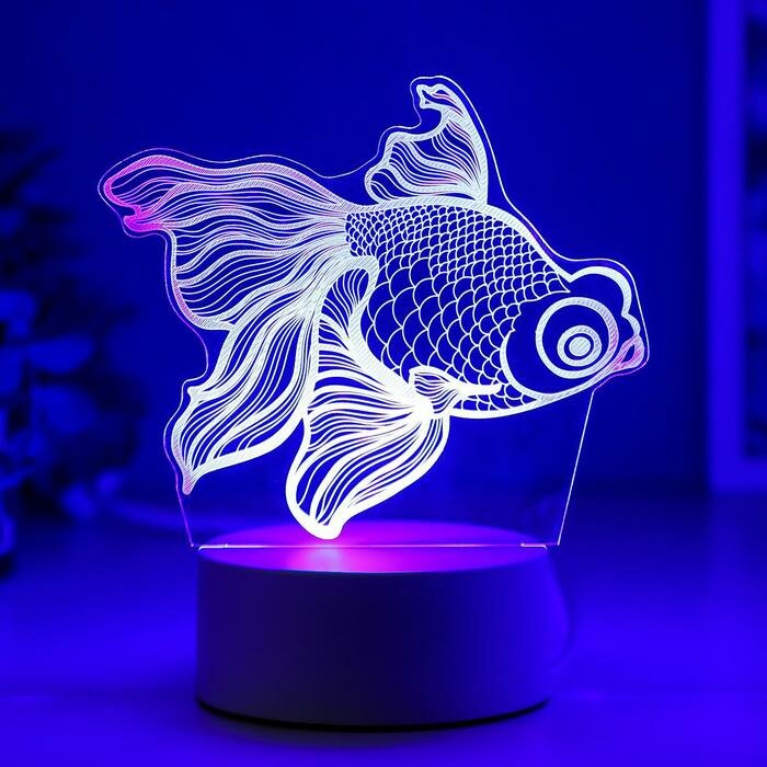 Светильник "Рыбка" LED RGB от сети 9,5х15х16,5 см - фотография № 4