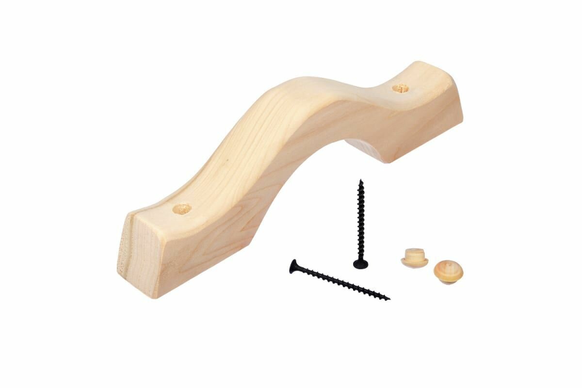 фото Ручка дверная с заглушками, осина, большая Банные штучки