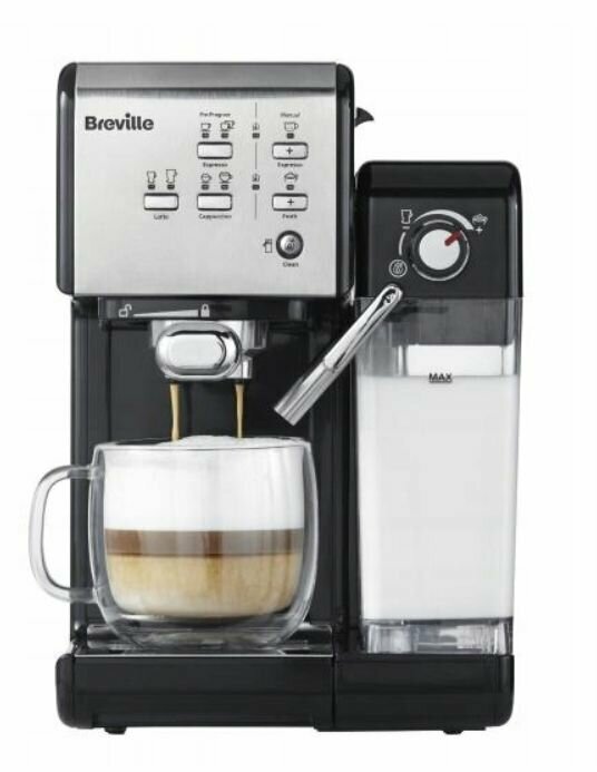 Кофемашина Breville Prima Latte II, черная / VCF108X - фотография № 1