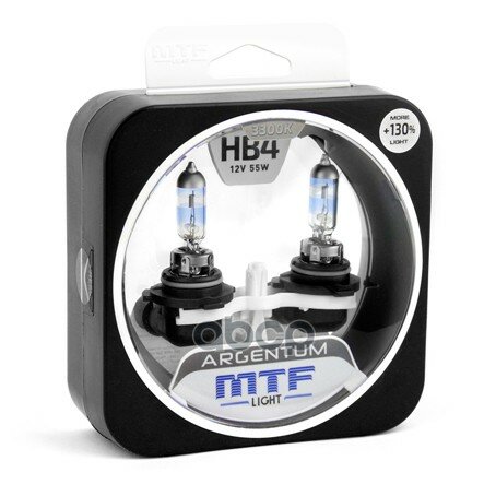 Автолампа Mtf Hb4 9006 12v 55w - Argentum +130% MTF Light арт. H3A12B4