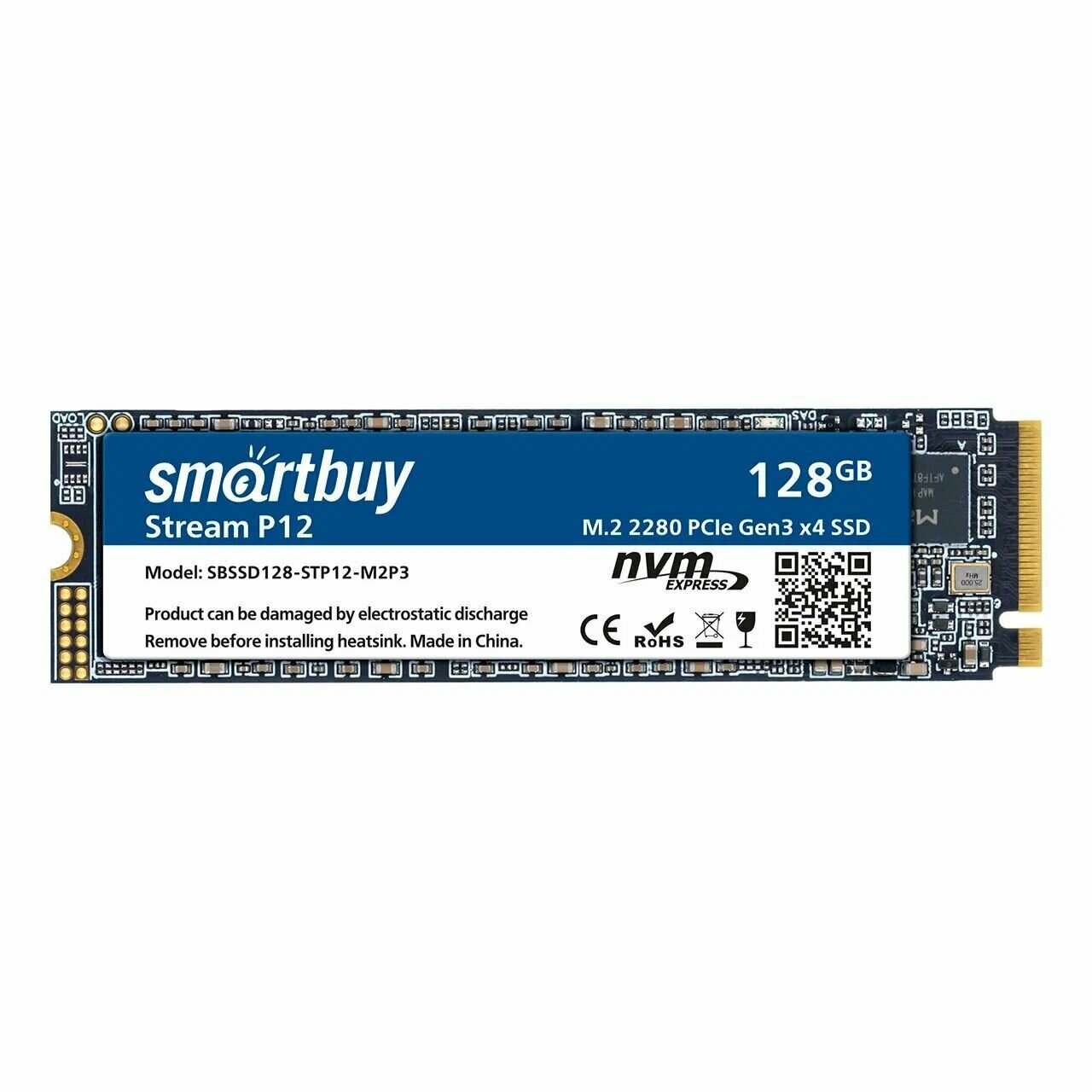 Smartbuy M.2 2280 SSD Stream P12L 128GB (1700/700) OEM pack SBSSD128-STP12L-M2P3