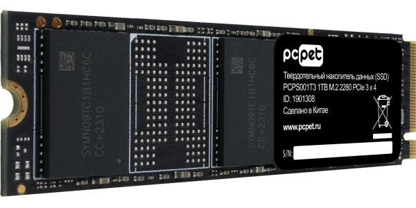 Накопитель SSD PC Pet PCI-E 30 x4 1Tb PCPS001T3 M2 2280 OEM