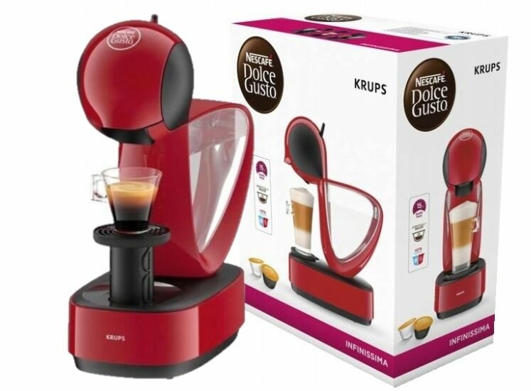 Капсульная кофемашина Krups Dolce Gusto Infinissima 15 бар, красный - фотография № 2