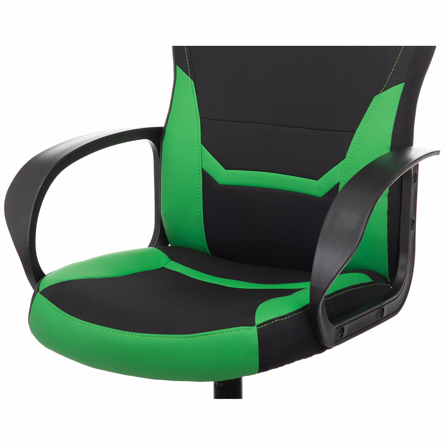 Кресло компьютерное BRABIX "Alpha GM-018", ткань/экокожа, черное/зеленое, 532639, GM-018_532639 - фотография № 8