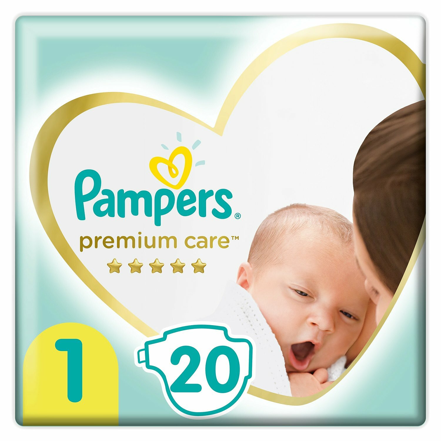 Подгузники Pampers Premium Care для новорожденных 2-5 кг, 1 размер, 20 шт