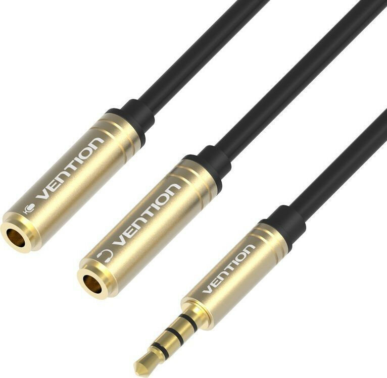 Разветвитель Vention Jack 3.5 mm M 4 pin - Jack 3.5 mm F x 2 (BBC)