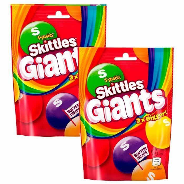 Драже Skittles Giants - в 3 раза больше! (Германия), 141 г (2 шт) - фотография № 1