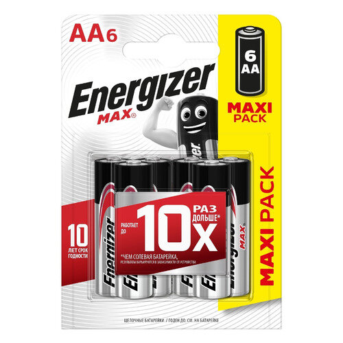 AA Батарейка Energizer Max, 6 шт.