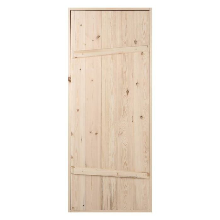 Дверной блок для бани, 170×70см, из сосны, на клиньях, массив, "Добропаровъ" - фотография № 2