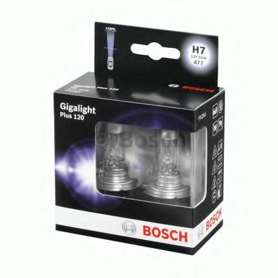 Лампа H7 Gigalight Plus 120 12V 55W комплект 2 штуки BOSCH 1987301107