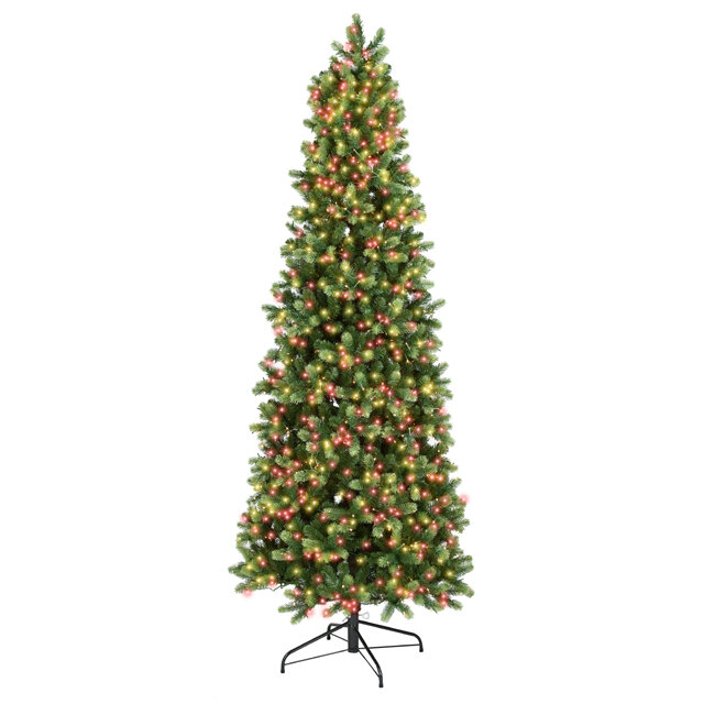 A Perfect Christmas Искусственная стройная елка с гирляндой Джорджия Slim 274 см 2550 красных/теплых белых LED ламп литая + ПВХ 31GEOR274DL