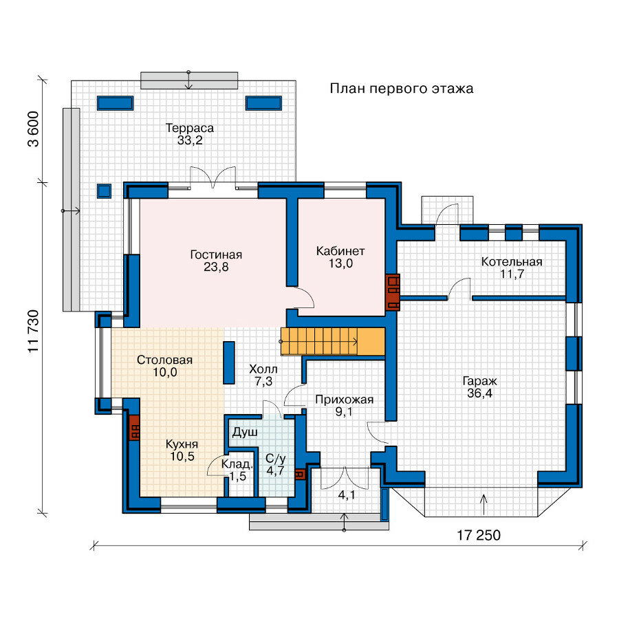 45-16ADGL-Catalog-Plans - Проект двухэтажного дома из газобетона с террасой - фотография № 2
