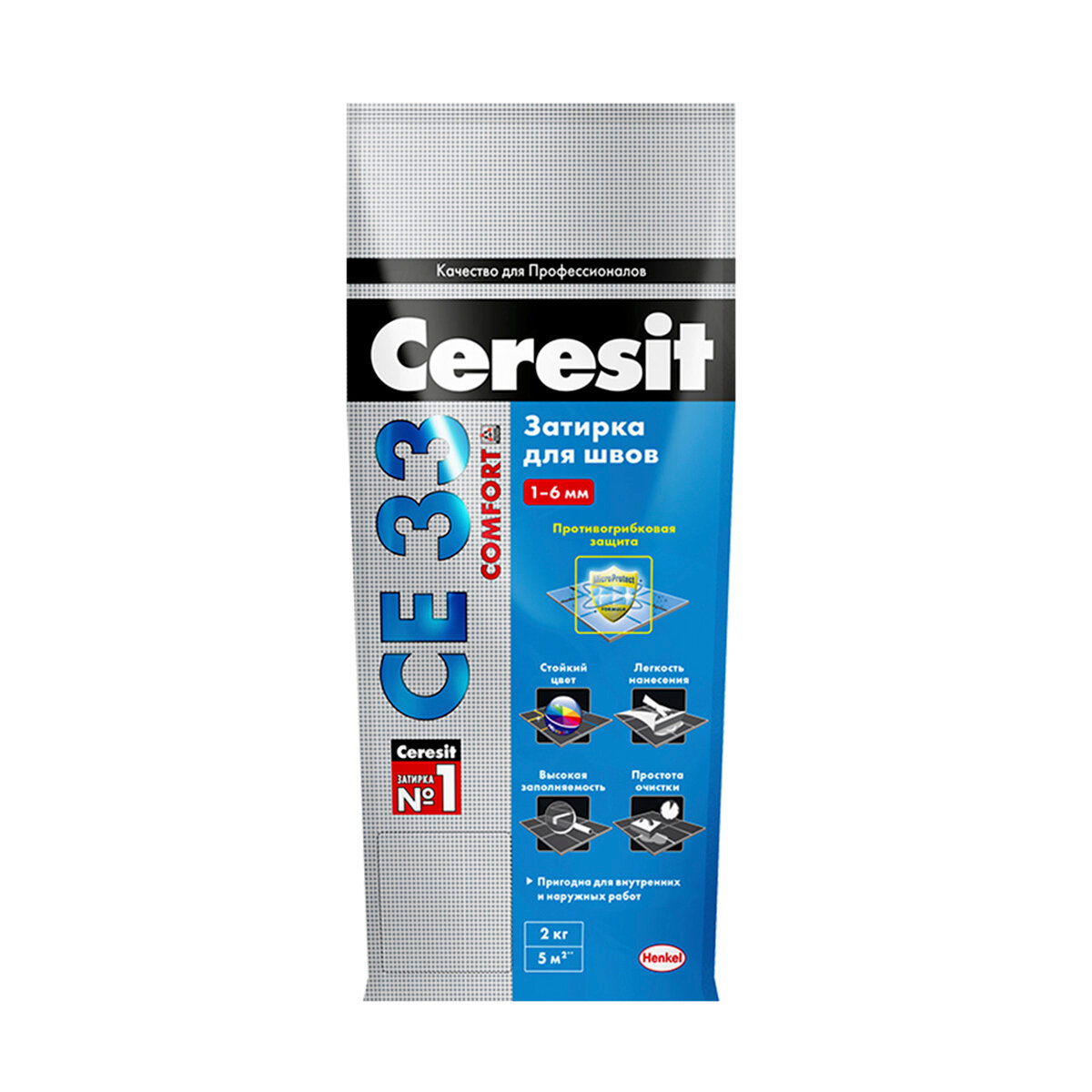 Хенкель Рус Затирка Ceresit CE 33 Comfort №01, белая, 2 кг